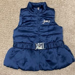 🏷️Toddler Girls Juicy Couture Navy Blue Satiny Seatbelt Buckle Vest 2T